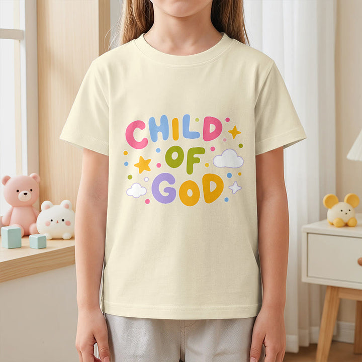 Christianartworkshop Verspieltes Kinder-T-Shirt mit Pastell-Blockbuchstaben und Aufdruck „Kind Gottes“. - image 23