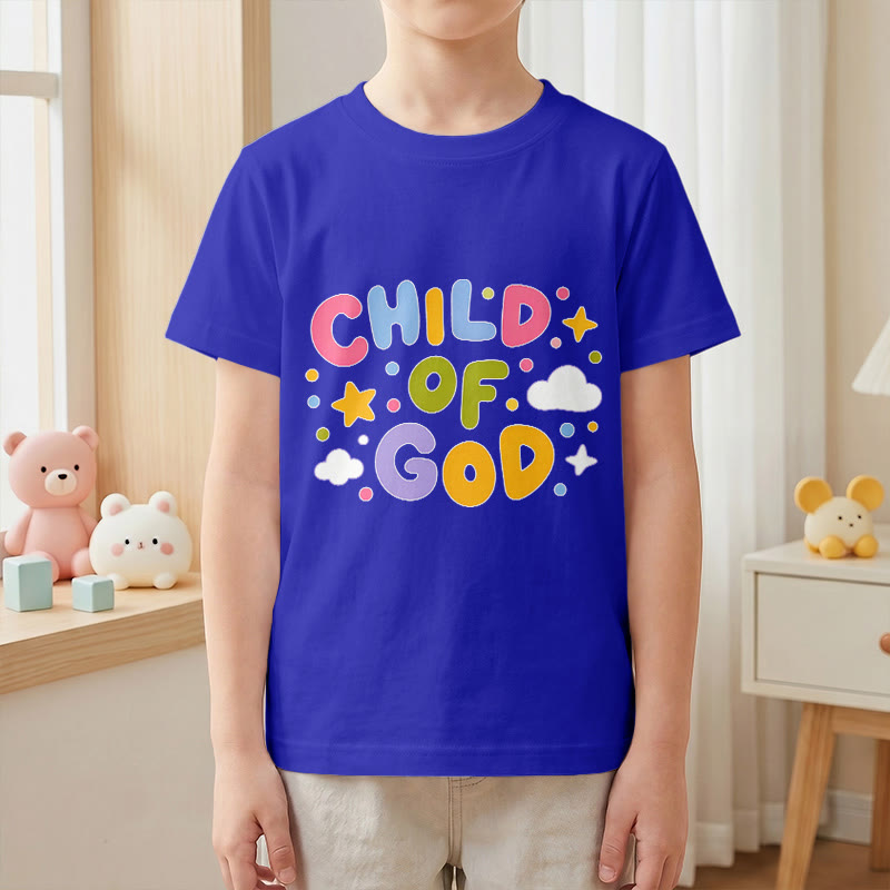 Christianartworkshop Verspieltes Kinder-T-Shirt mit Pastell-Blockbuchstaben und Aufdruck „Kind Gottes“. - image 7
