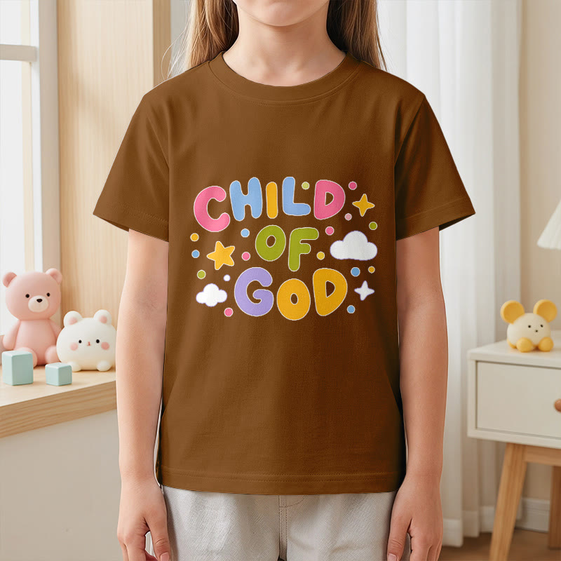 Christianartworkshop Verspieltes Kinder-T-Shirt mit Pastell-Blockbuchstaben und Aufdruck „Kind Gottes“. - image 20