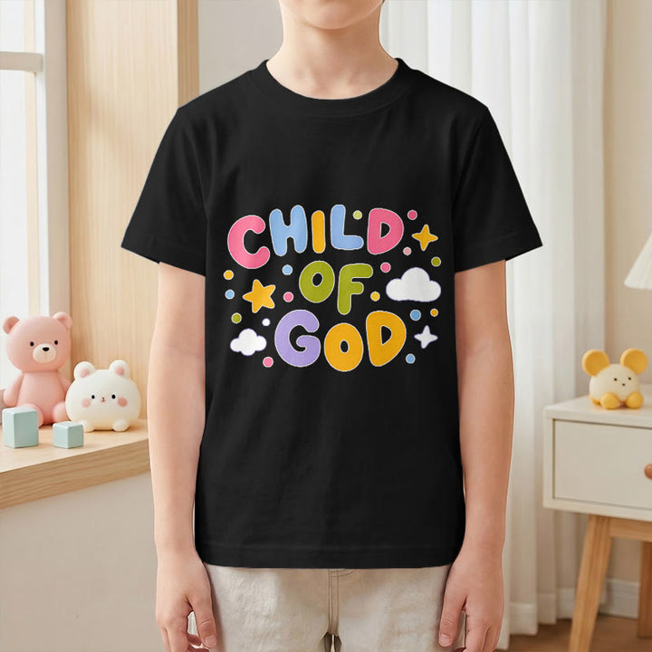 Christianartworkshop Verspieltes Kinder-T-Shirt mit Pastell-Blockbuchstaben und Aufdruck „Kind Gottes“. - image 25