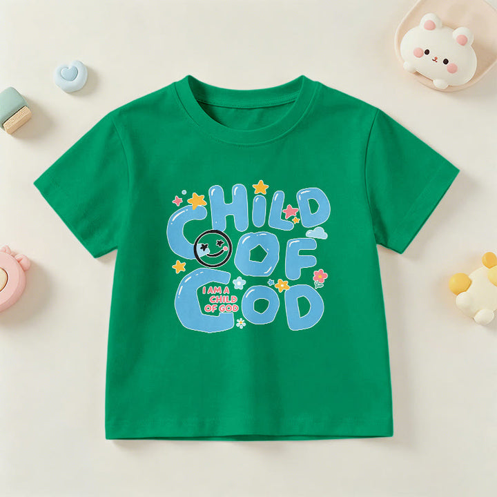 Christianartworkshop Kinder-T-Shirt mit verspieltem Smiley-Gesicht und Blumenmuster – Kind Gottes - Grün - US/GB/AU 14, EU 170 - image 18