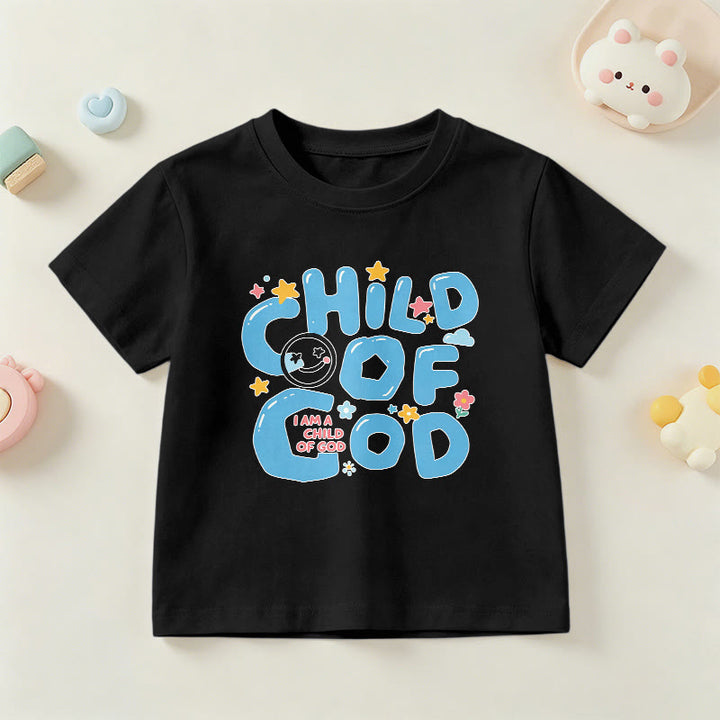 Christianartworkshop Kinder-T-Shirt mit verspieltem Smiley-Gesicht und Blumenmuster – Kind Gottes - Schwarz - US/GB/AU 14, EU 170 - image 27