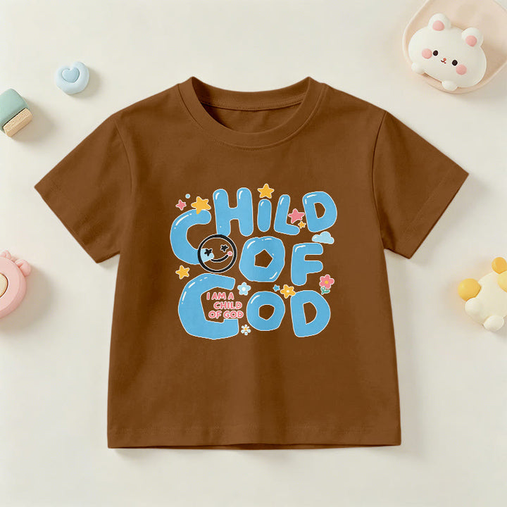 Christianartworkshop Kinder-T-Shirt mit verspieltem Smiley-Gesicht und Blumenmuster – Kind Gottes - Braun - US/GB/AU 14, EU 170 - image 21