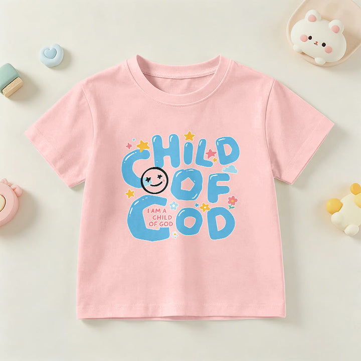 Christianartworkshop Kinder-T-Shirt mit verspieltem Smiley-Gesicht und Blumenmuster – Kind Gottes - Rosa - US/GB/AU 14, EU 170 - image 15