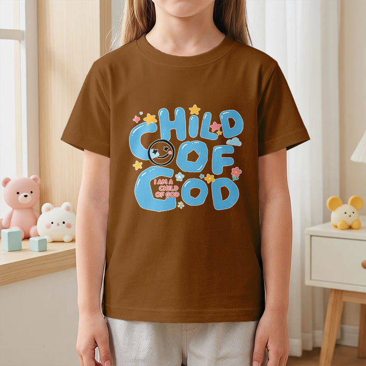 Christianartworkshop Kinder-T-Shirt mit verspieltem Smiley-Gesicht und Blumenmuster – Kind Gottes - image 23