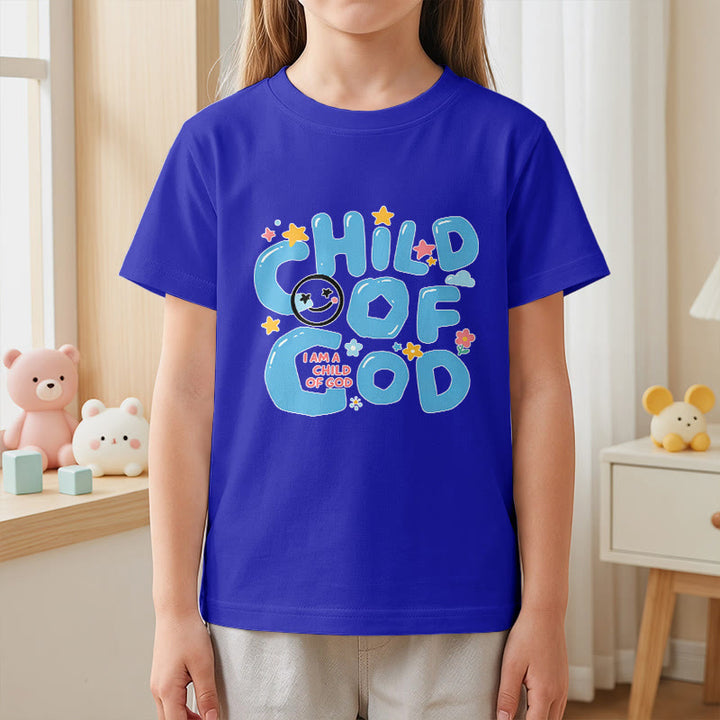 Christianartworkshop Kinder-T-Shirt mit verspieltem Smiley-Gesicht und Blumenmuster – Kind Gottes - image 8