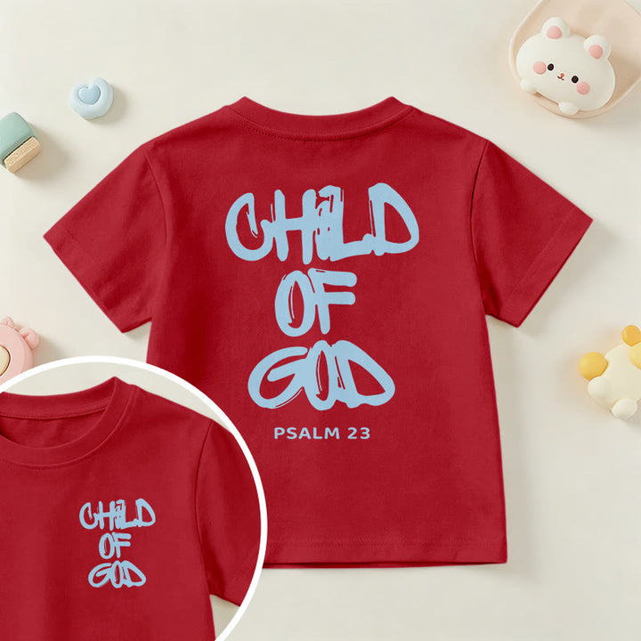Christianartworkshop Andachts-T-Shirt mit Bibelvers „Kind Gottes“ aus Psalm 23 - Rot - US/GB/AU 14, EU 170 - image 15