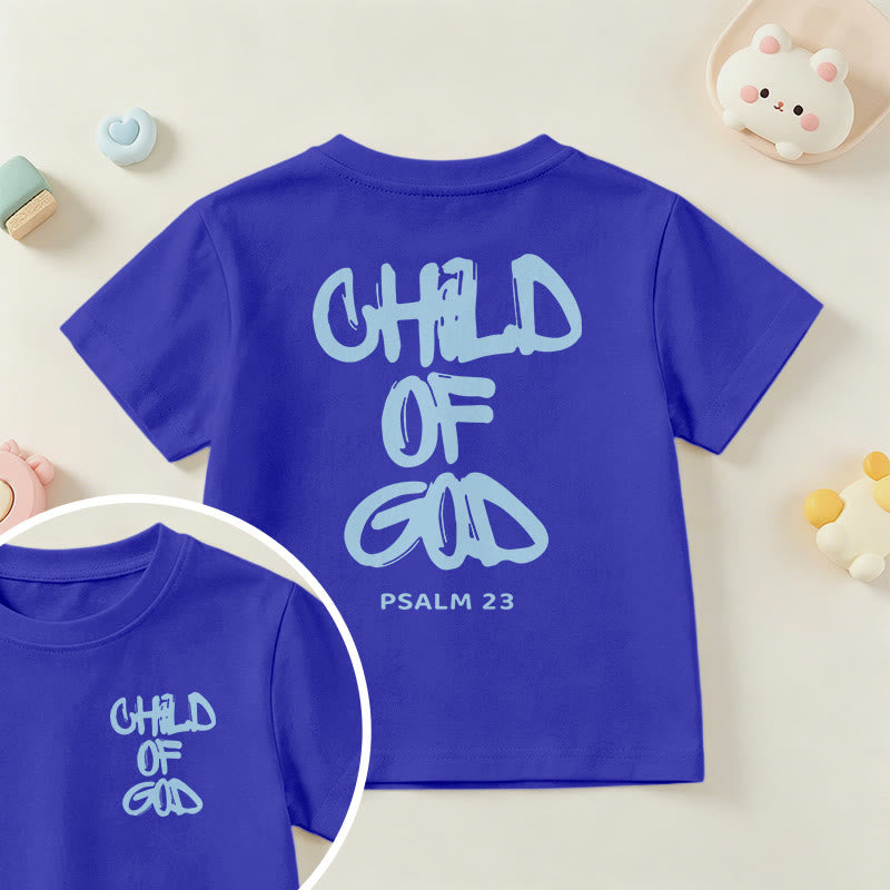 Christianartworkshop Andachts-T-Shirt mit Bibelvers „Kind Gottes“ aus Psalm 23 - Blau - US/GB/AU 14, EU 170 - image 5