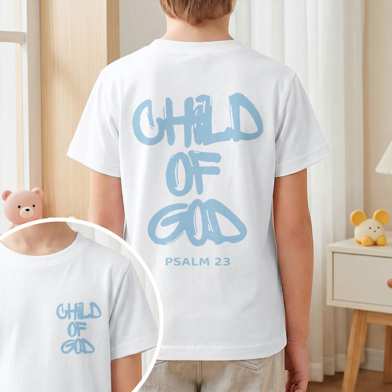 Christianartworkshop Andachts-T-Shirt mit Bibelvers „Kind Gottes“ aus Psalm 23 - image 1
