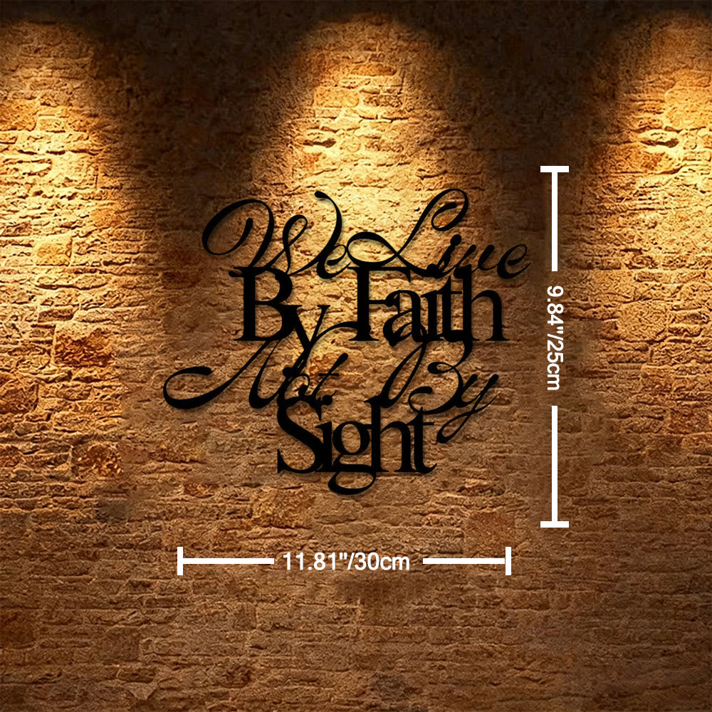 Christianartworkshop Wir leben im Glauben, nicht im Sehen – Wanddeko aus Metall in geschwungener Schrift: Eine kühne Erinnerung daran, dem Unsichtbaren zu vertrauen - 11,81''*9,84''*0,04"/30*25*0,1cm - image 6