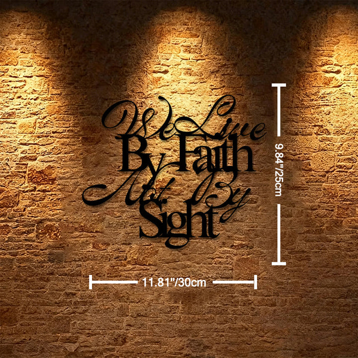 Christianartworkshop Wir leben im Glauben, nicht im Sehen – Wanddeko aus Metall in geschwungener Schrift: Eine kühne Erinnerung daran, dem Unsichtbaren zu vertrauen - 11,81''*9,84''*0,04"/30*25*0,1cm - image 6