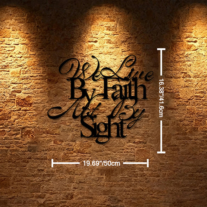Christianartworkshop Wir leben im Glauben, nicht im Sehen – Wanddeko aus Metall in geschwungener Schrift: Eine kühne Erinnerung daran, dem Unsichtbaren zu vertrauen - 19,69''*16,38''*0,05''/50*41,6*0,12cm - image 8