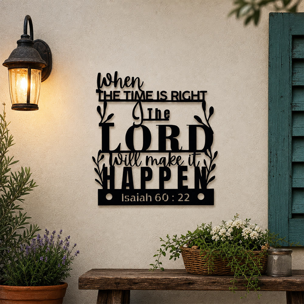 Christianartworkshop Wenn die Zeit reif ist, wird der Herr es vollbringen (Jesaja 60,22) Metall-Wanddekoration: Eine Erinnerung an Gottes perfektes Timing - image 2