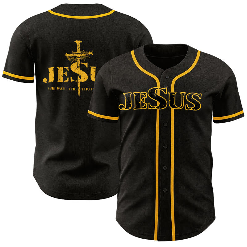 Christianartworkshop Baseballtrikot mit Jesus-Kreuz, Nagel und Dornenkrone - 5XL - image 0