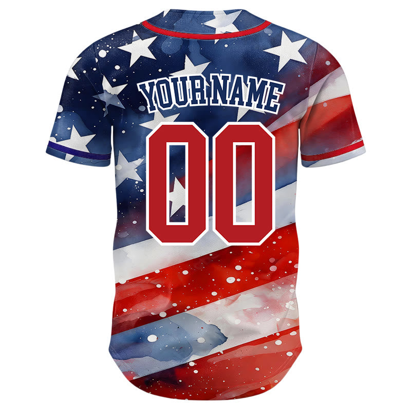 Christianartworkshop Personalisiertes Baseballtrikot „Jesus rettet die USA“ – Patriotisches Statement für Glauben und Freiheit - image 2