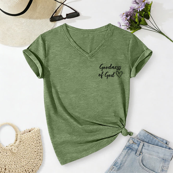 Christianartworkshop Damen-T-Shirt „Ich werde von der Güte Gottes singen“ mit V-Ausschnitt - image 27
