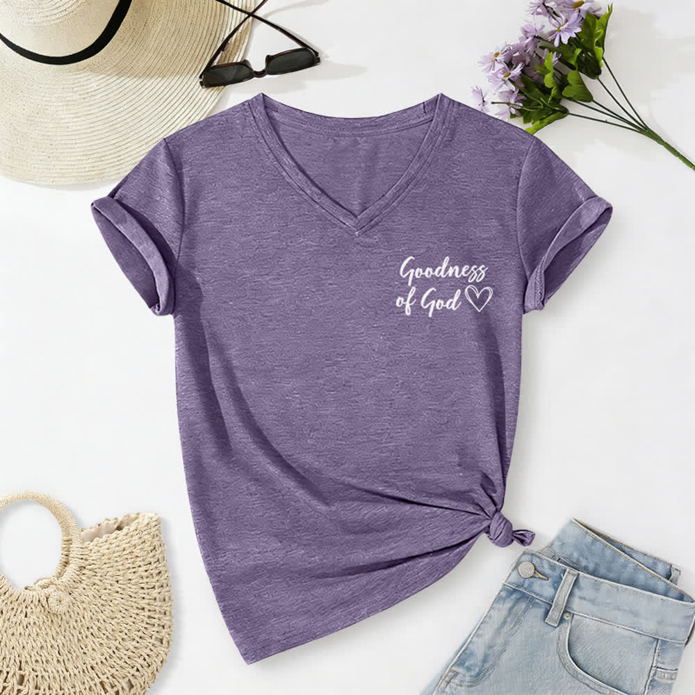 Christianartworkshop Damen-T-Shirt „Ich werde von der Güte Gottes singen“ mit V-Ausschnitt - image 62