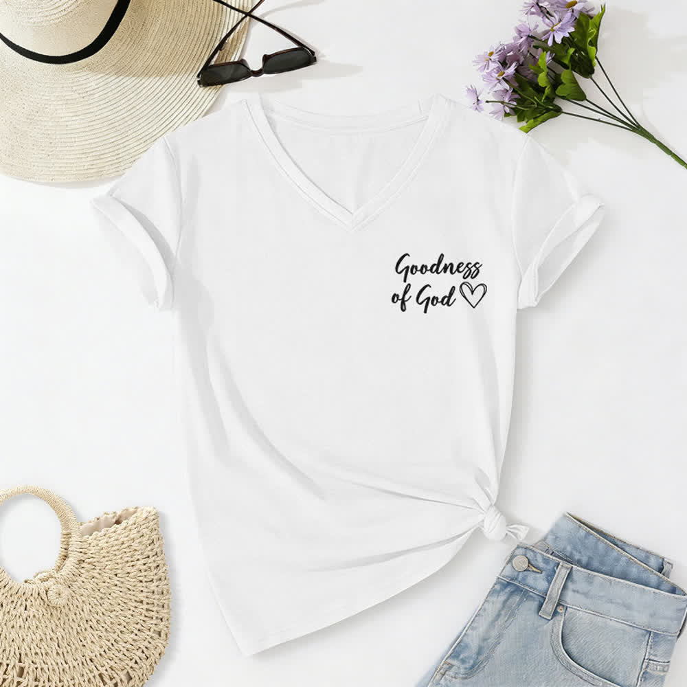 Christianartworkshop Damen-T-Shirt „Ich werde von der Güte Gottes singen“ mit V-Ausschnitt - image 7