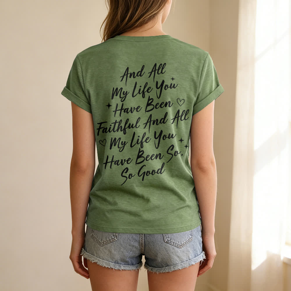 Christianartworkshop Damen-T-Shirt „Ich werde von der Güte Gottes singen“ mit V-Ausschnitt - image 28