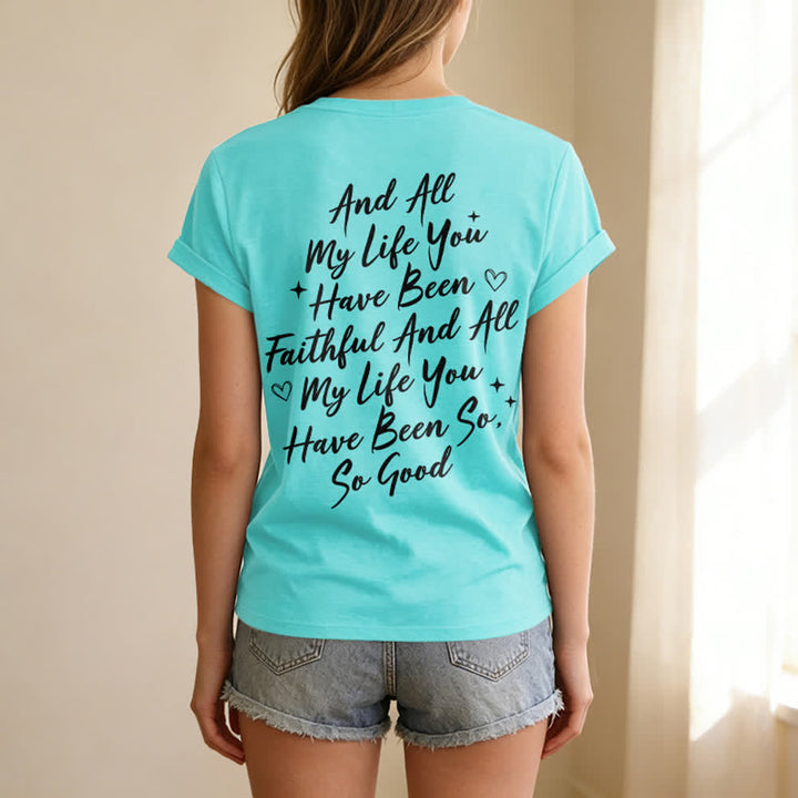Christianartworkshop Damen-T-Shirt „Ich werde von der Güte Gottes singen“ mit V-Ausschnitt - image 38