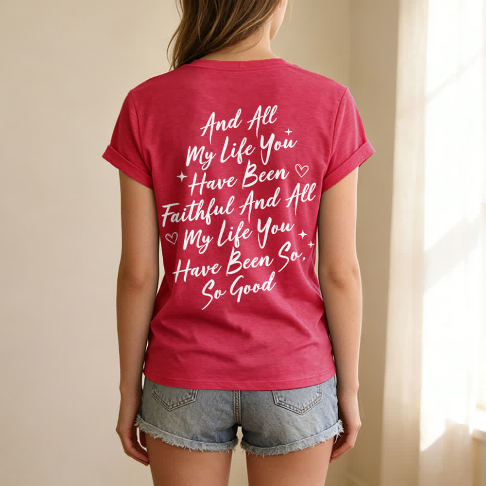 Christianartworkshop Damen-T-Shirt „Ich werde von der Güte Gottes singen“ mit V-Ausschnitt - image 53