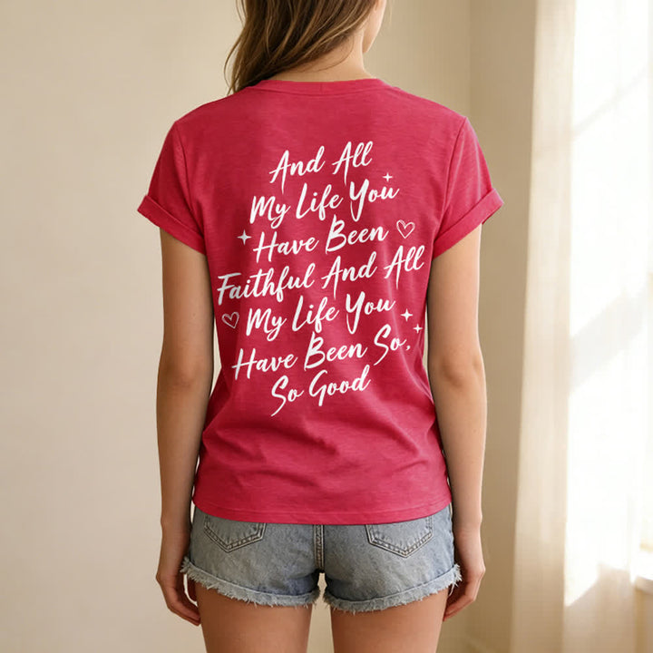 Christianartworkshop Damen-T-Shirt „Ich werde von der Güte Gottes singen“ mit V-Ausschnitt - image 53