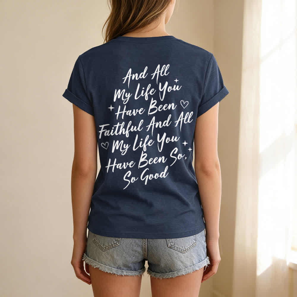 Christianartworkshop Damen-T-Shirt „Ich werde von der Güte Gottes singen“ mit V-Ausschnitt - image 43