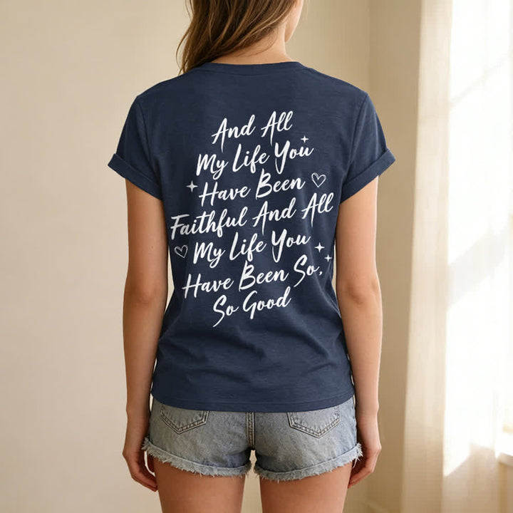 Christianartworkshop Damen-T-Shirt „Ich werde von der Güte Gottes singen“ mit V-Ausschnitt - image 43