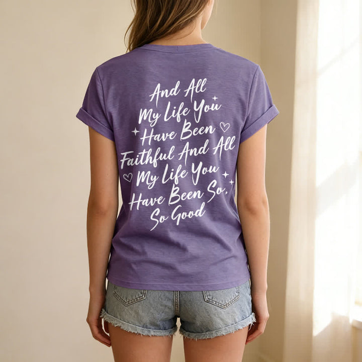 Christianartworkshop Damen-T-Shirt „Ich werde von der Güte Gottes singen“ mit V-Ausschnitt - image 63