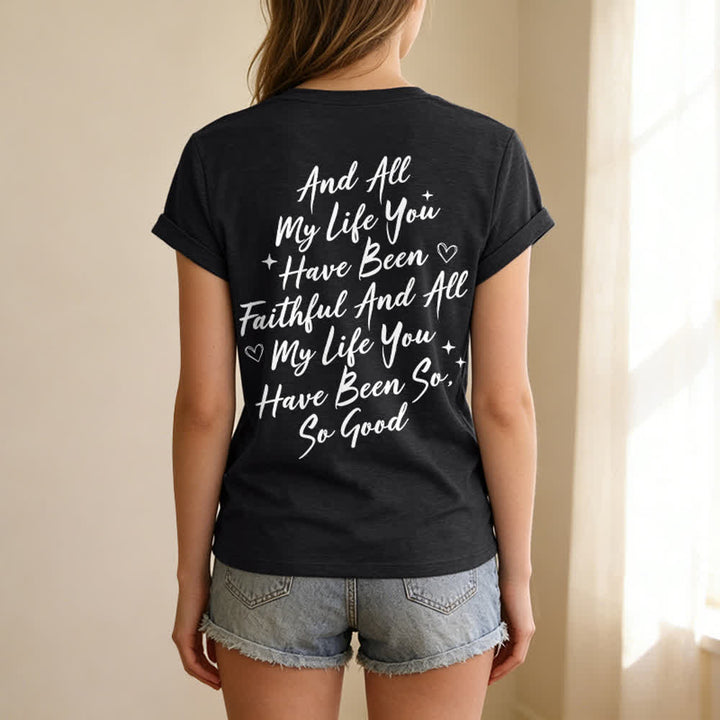 Christianartworkshop Damen-T-Shirt „Ich werde von der Güte Gottes singen“ mit V-Ausschnitt - image 3
