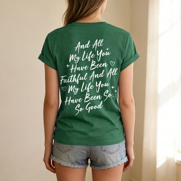 Christianartworkshop Damen-T-Shirt „Ich werde von der Güte Gottes singen“ mit V-Ausschnitt - image 33