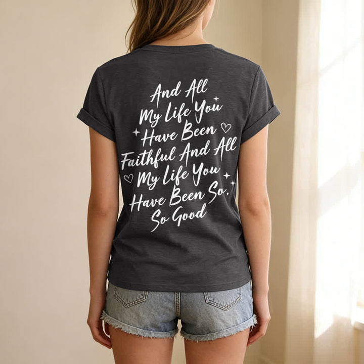 Christianartworkshop Damen-T-Shirt „Ich werde von der Güte Gottes singen“ mit V-Ausschnitt - image 13