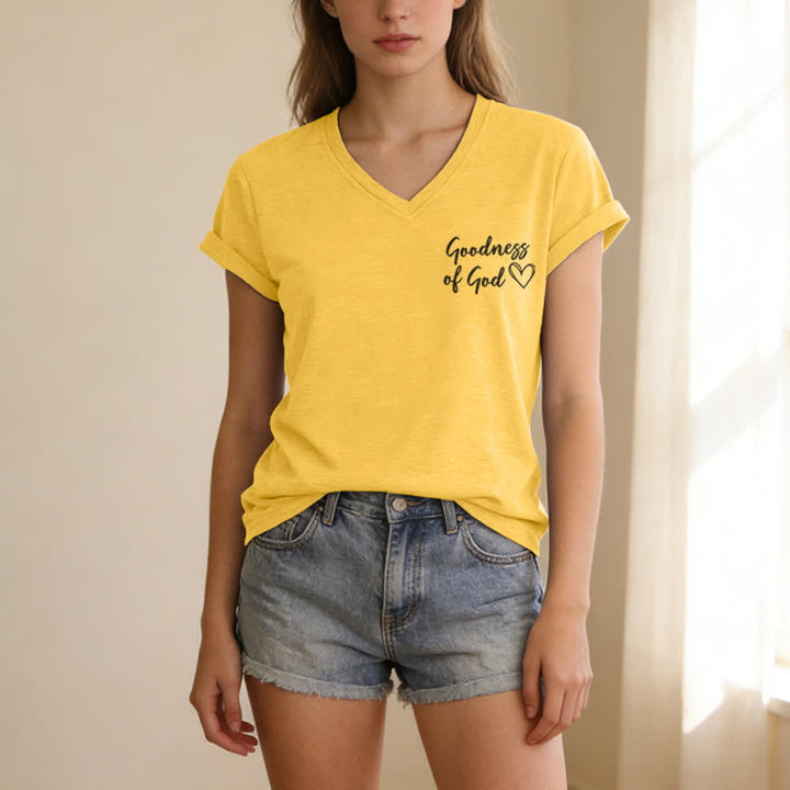 Christianartworkshop Damen-T-Shirt „Ich werde von der Güte Gottes singen“ mit V-Ausschnitt - image 24