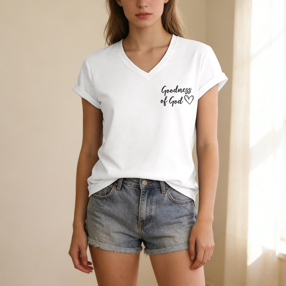 Christianartworkshop Damen-T-Shirt „Ich werde von der Güte Gottes singen“ mit V-Ausschnitt - image 9