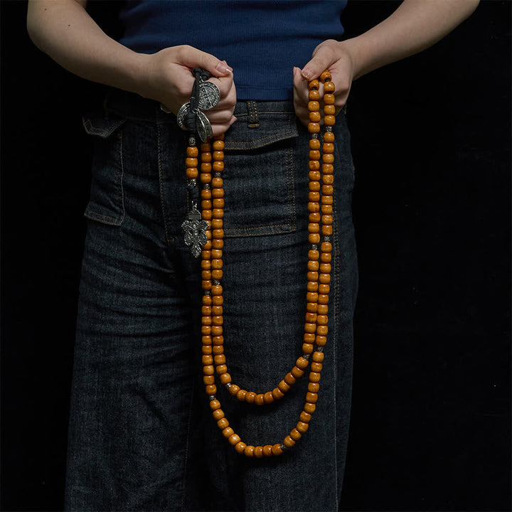 Christianartworkshop Traditioneller rustikaler Rosenkranz aus Holz, 15.05.2020, mit St.-Benedikt-Medaille und Kruzifix - image 2