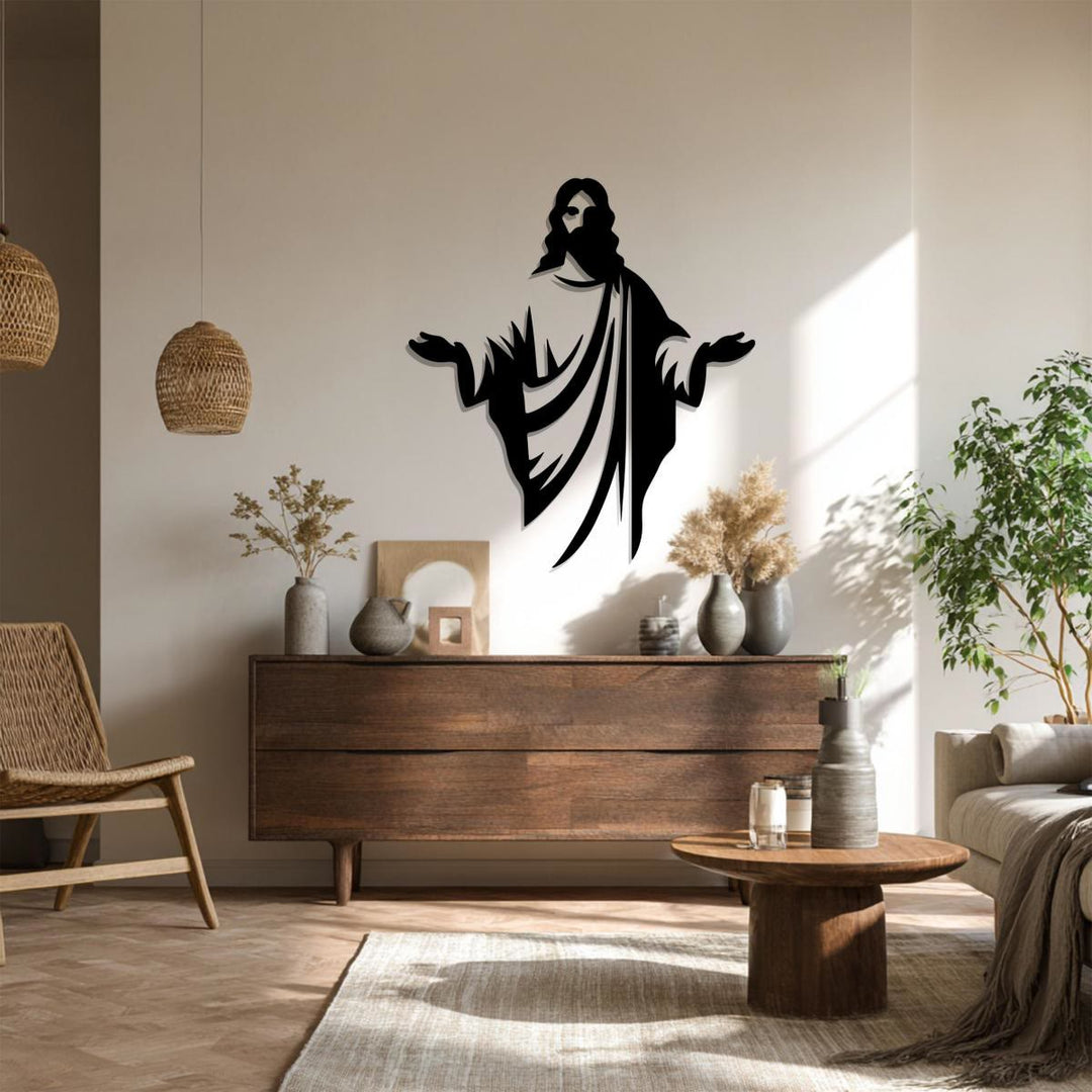 Christianartworkshop Willkommensgruß: Jesus-Silhouette als Wanddekoration aus Metall – Ein Symbol göttlicher Gnade - image 3