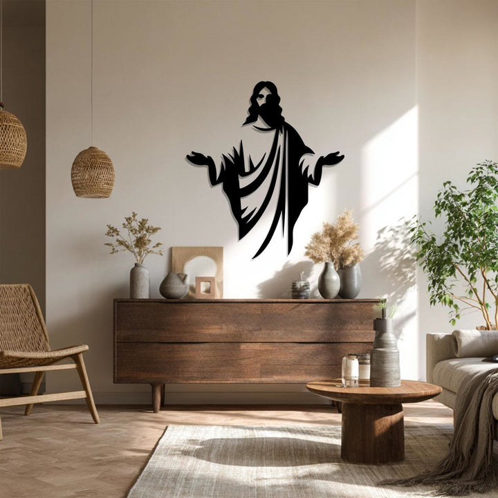 Christianartworkshop Willkommensgruß: Jesus-Silhouette als Wanddekoration aus Metall – Ein Symbol göttlicher Gnade - image 3