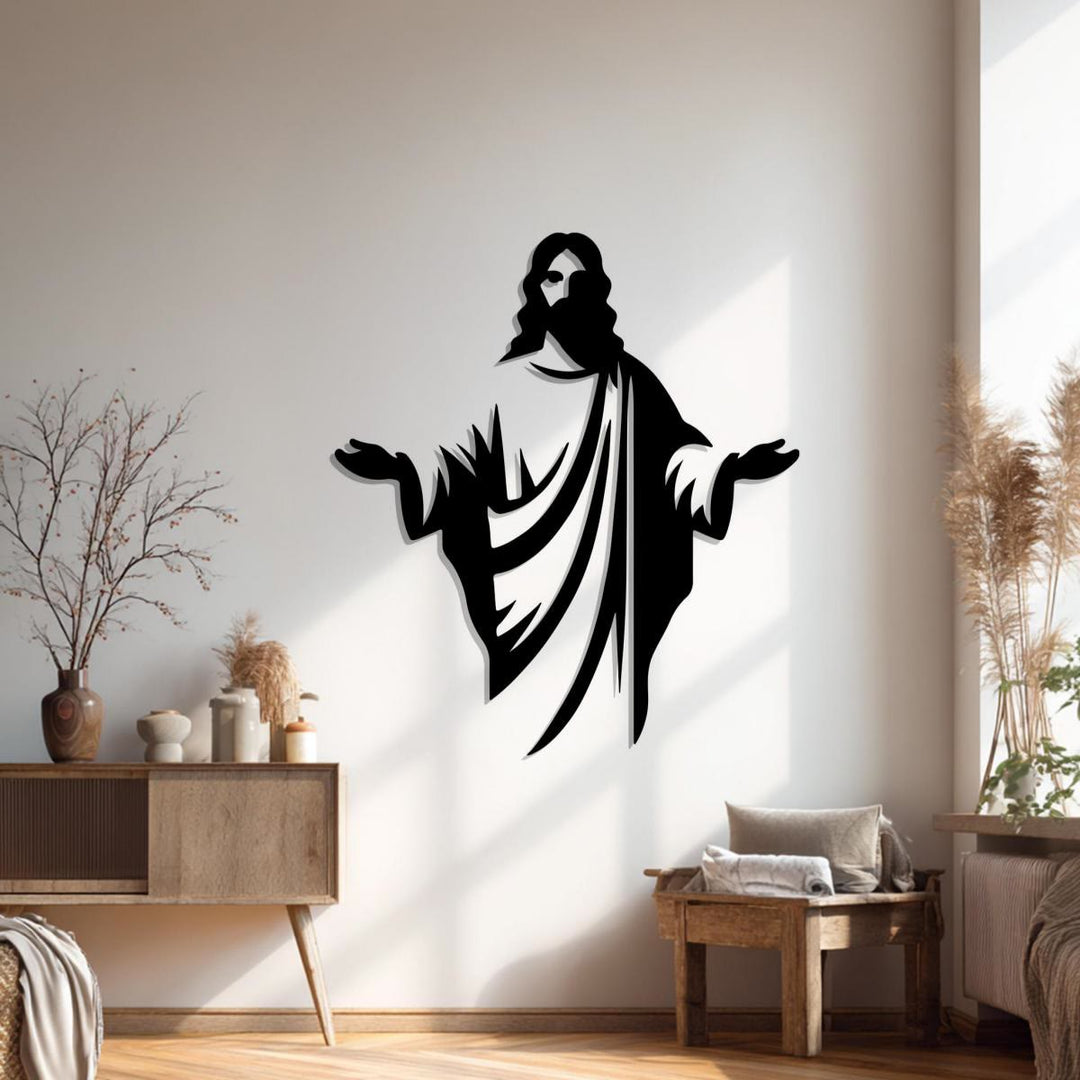 Christianartworkshop Willkommensgruß: Jesus-Silhouette als Wanddekoration aus Metall – Ein Symbol göttlicher Gnade - image 5