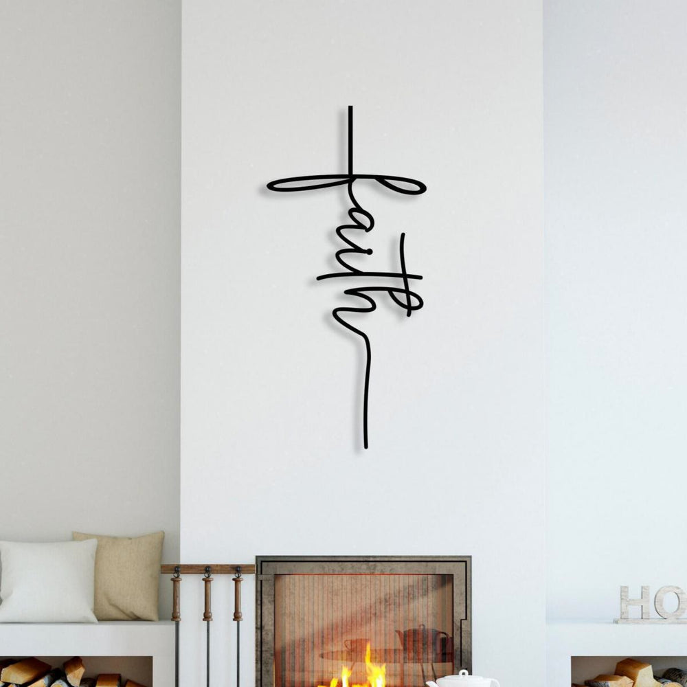 Christianartworkshop Glaubensschrift-Kreuz-Wanddekoration aus Metall: Ein modernes Glaubensbekenntnis - image 1