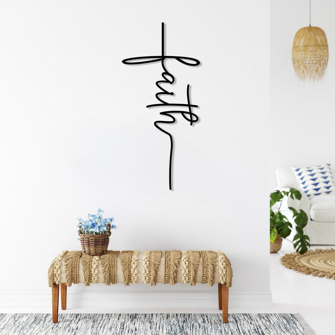 Christianartworkshop Glaubensschrift-Kreuz-Wanddekoration aus Metall: Ein modernes Glaubensbekenntnis - image 0