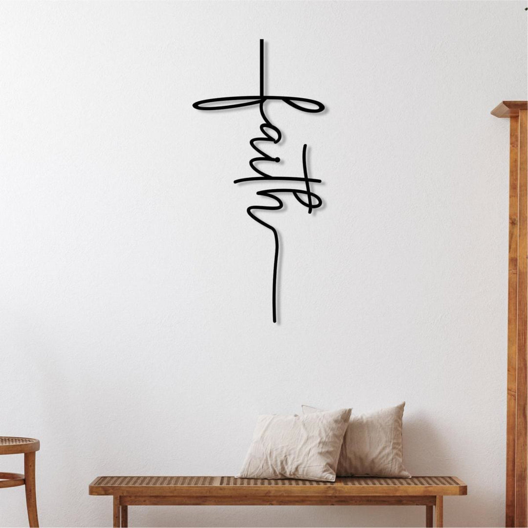 Christianartworkshop Wanddekoration aus Metall mit Glaubensschrift und Kreuz: Ein modernes Glaubensbekenntnis - image 2