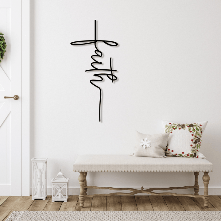 Christianartworkshop Wanddekoration aus Metall mit Glaubensschrift und Kreuz: Ein modernes Glaubensbekenntnis - image 4