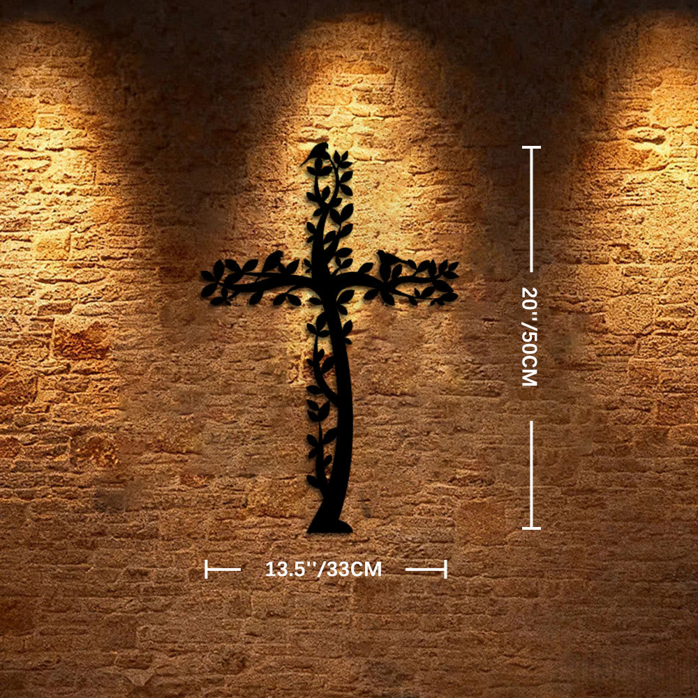 Christianartworkshop Wanddekoration aus Metall in Form eines Baumkreuzes: Ein kraftvolles Zeugnis lebendigen Glaubens - 19,68''*13,5''*0,05''/50cm*33cm*0,12cm - image 7