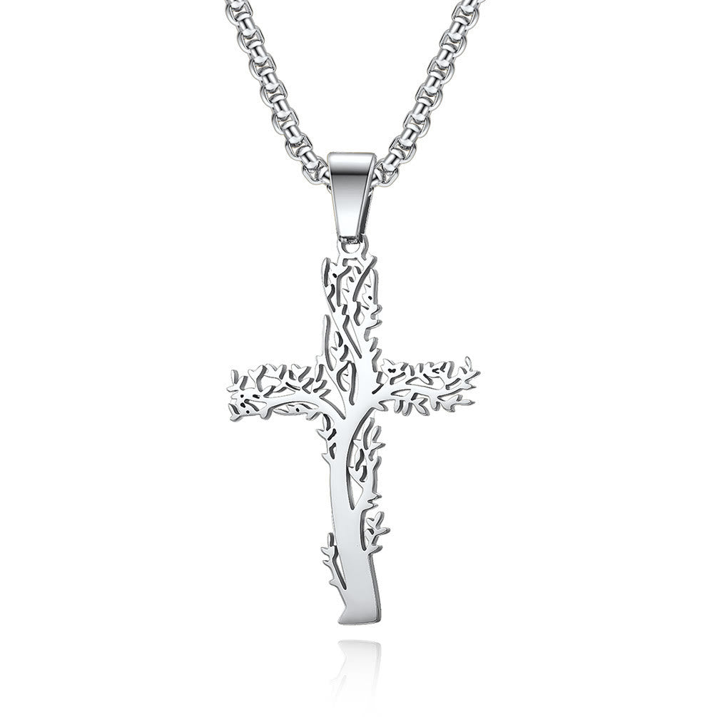 Christianartworkshop Lebensbaum-Kreuzanhänger-Halskette in drei Ausführungen: Ein Symbol für Glaube und Wachstum - Silber - image 3