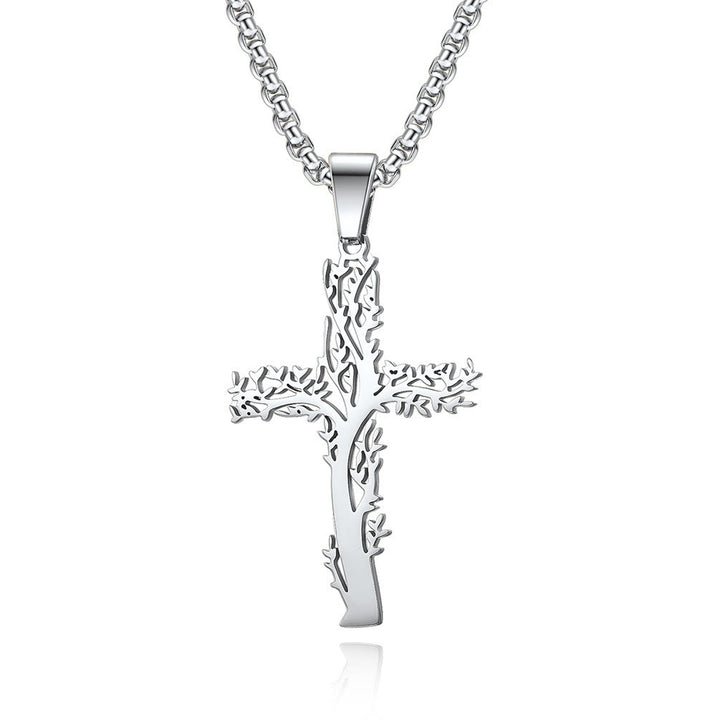 Christianartworkshop Lebensbaum-Kreuzanhänger-Halskette in drei Ausführungen: Ein Symbol für Glaube und Wachstum - Silber - image 3