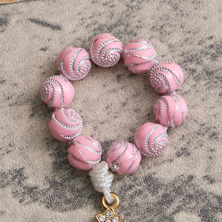 Christianartworkshop Funkelnder rosa Rosenkranz mit Wirbelmuster: Kleine Andacht mit Glanz - image 6