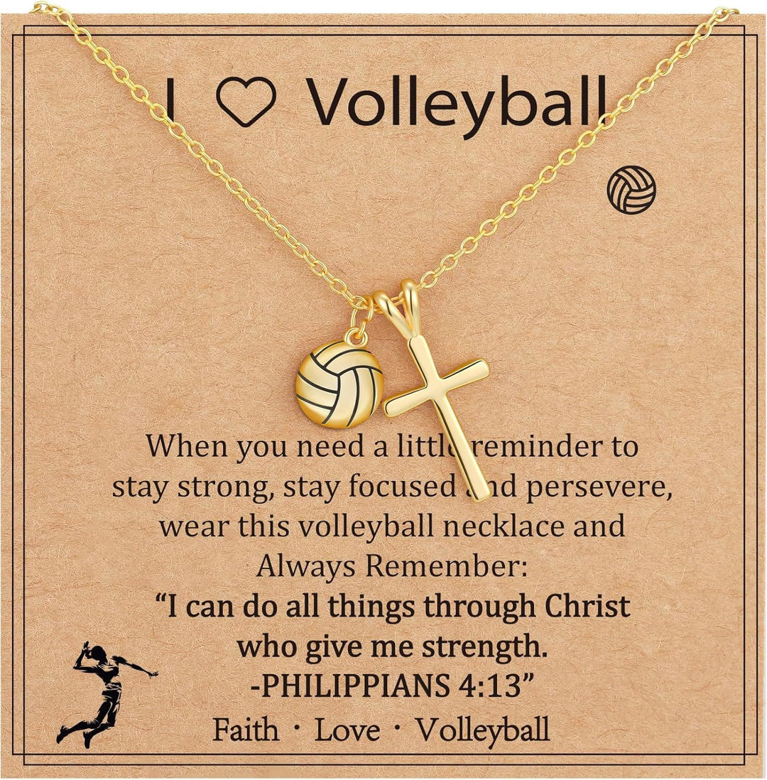 Christianartworkshop Sportball- und Kreuzanhänger mit dem Bibelvers Philipper 4,13: Ein Symbol für Glauben und sportliche Stärke - Volleyball - image 4
