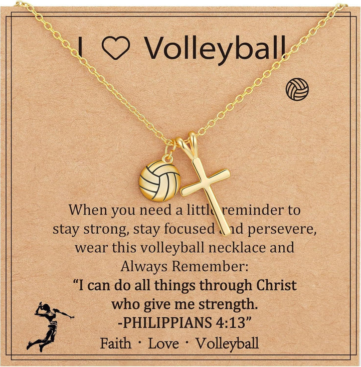 Christianartworkshop Sportball- und Kreuzanhänger mit dem Bibelvers Philipper 4,13: Ein Symbol für Glauben und sportliche Stärke - Volleyball - image 4