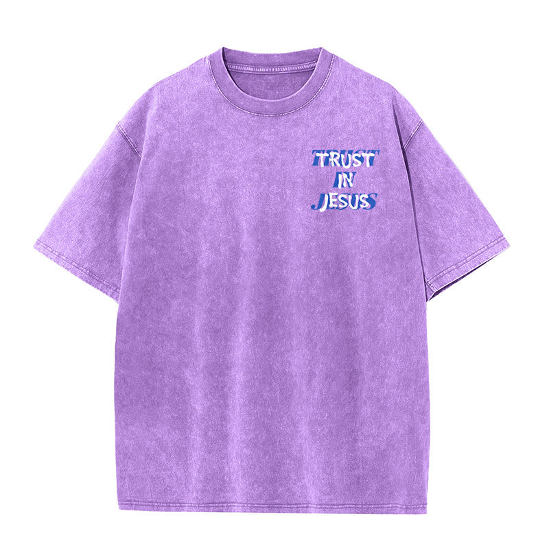 Christianartworkshop Vertraue auf Jesus, Psalm 37,5 – Vorder- und Rückseite bedrucktes, gewaschenes Unisex-T-Shirt - image 20