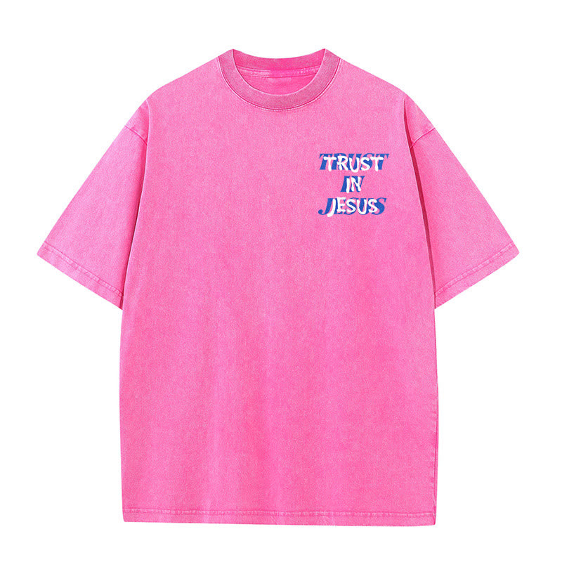 Christianartworkshop Vertraue auf Jesus, Psalm 37,5 – Vorder- und Rückseite bedrucktes, gewaschenes Unisex-T-Shirt - image 17